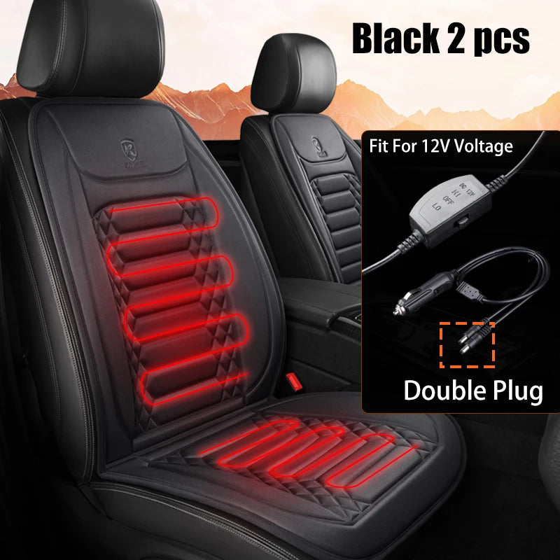 1/2PCS Winter Heated Car Seat Cover 12V