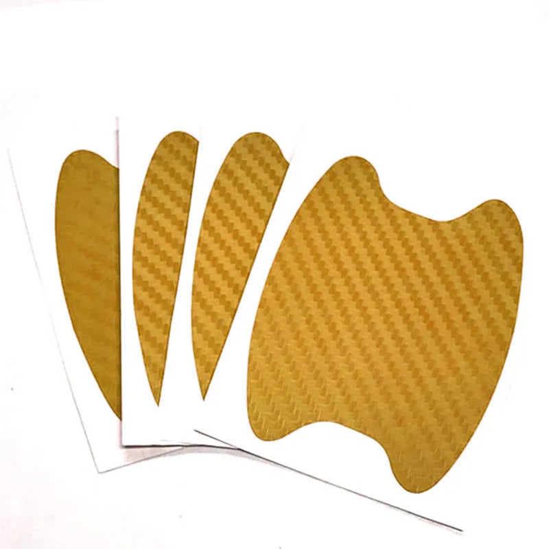 Pegatinas protectores de manija de la puerta del automóvil de fibra de carbono