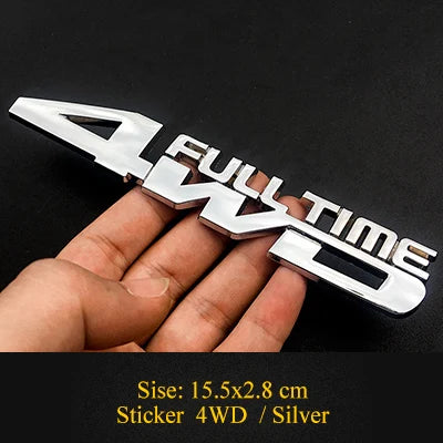 4WD Full-Time Chrome Car Badge Decal