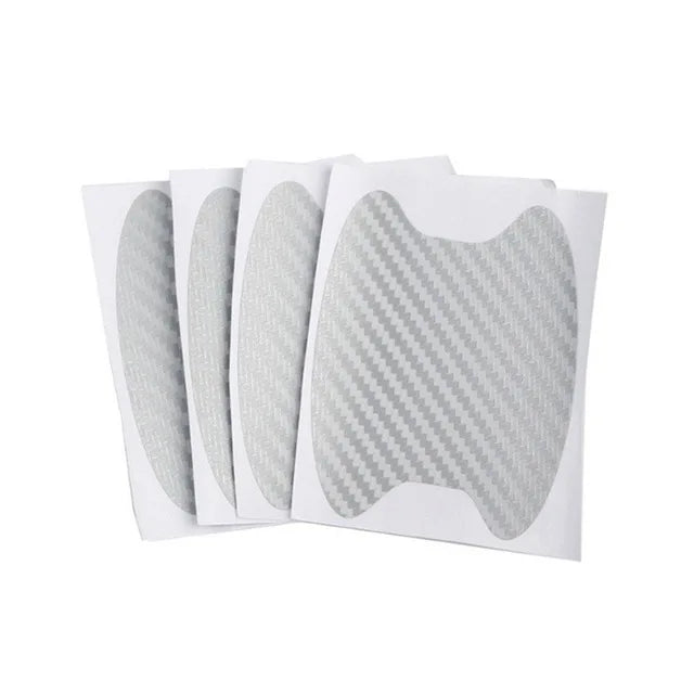 Pegatinas protectores de manija de la puerta del automóvil de fibra de carbono