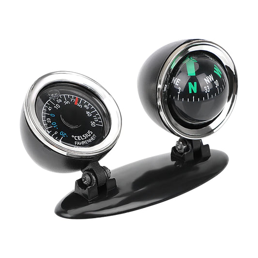 Car Dashboard Compass & Thermometer Set