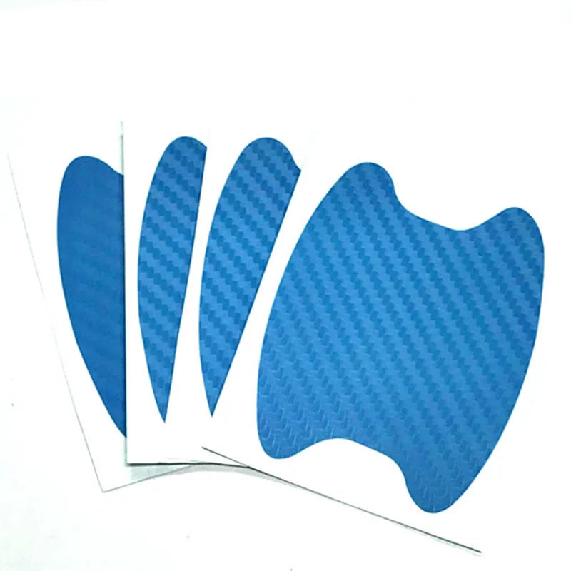 Pegatinas protectores de manija de la puerta del automóvil de fibra de carbono