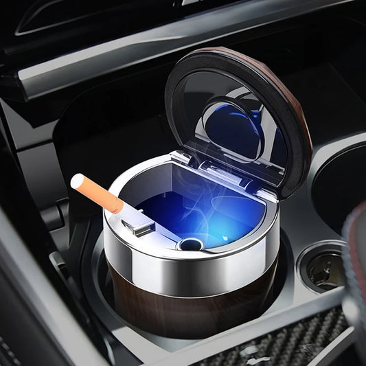 Cenicero para automóvil con luces LED y cubierta