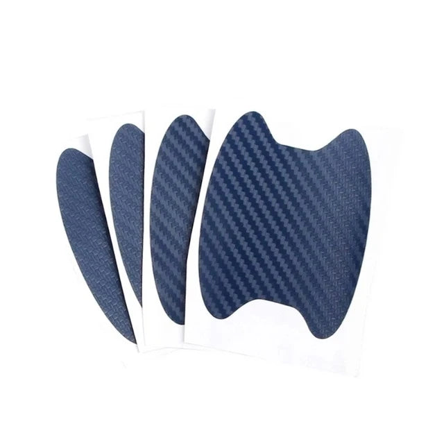 Pegatinas protectores de manija de la puerta del automóvil de fibra de carbono