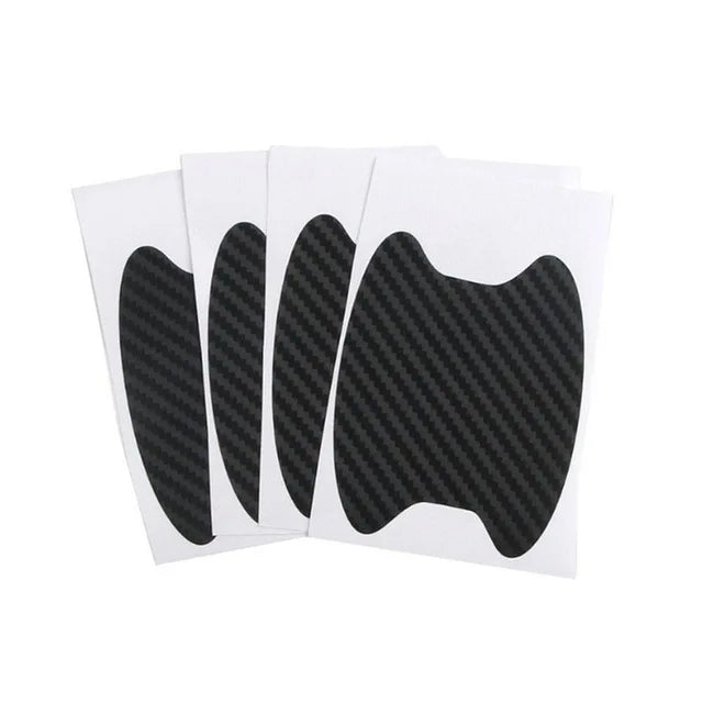 Pegatinas protectores de manija de la puerta del automóvil de fibra de carbono