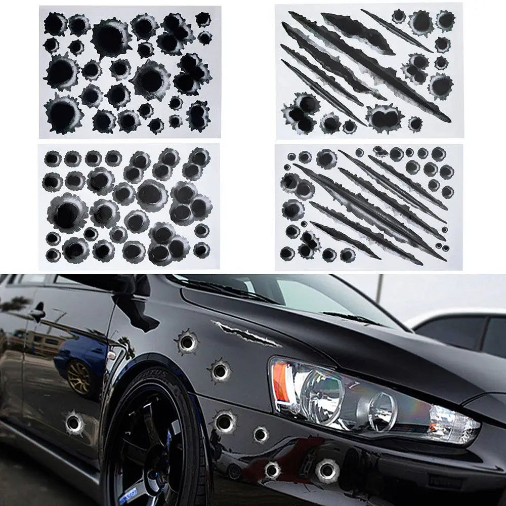 BULLET Hole & Scratch Car Aufkleber