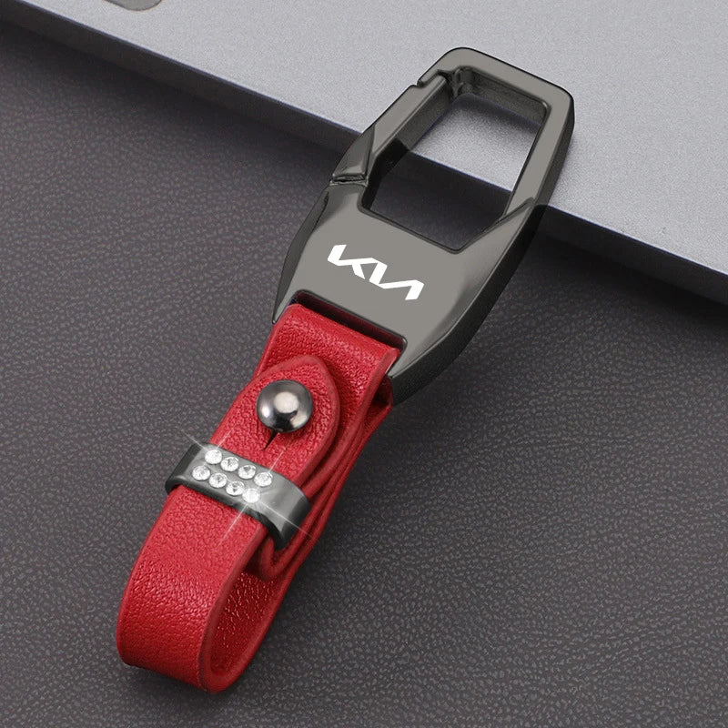 Porte-clés avec étiquette en daim KN