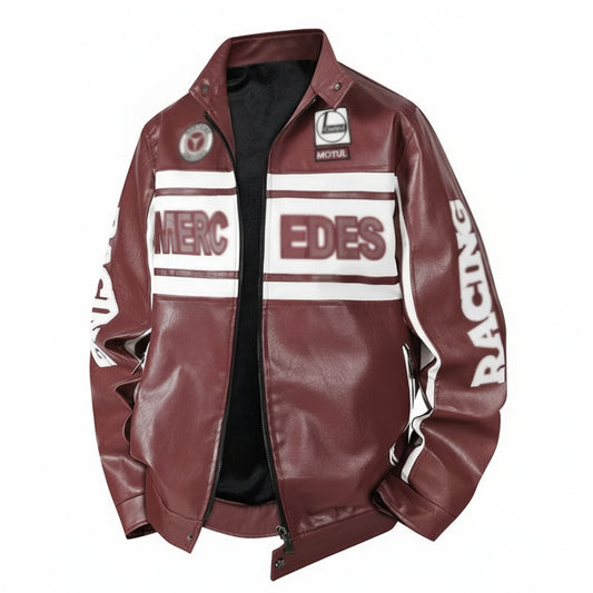 Street Racing Style Faux Leather Jacket MB