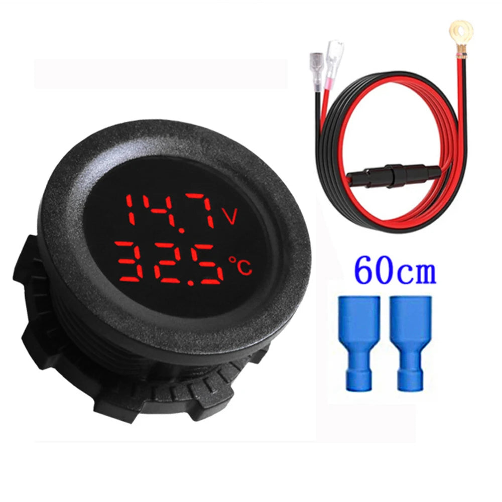 LED Voltmeter Thermometer