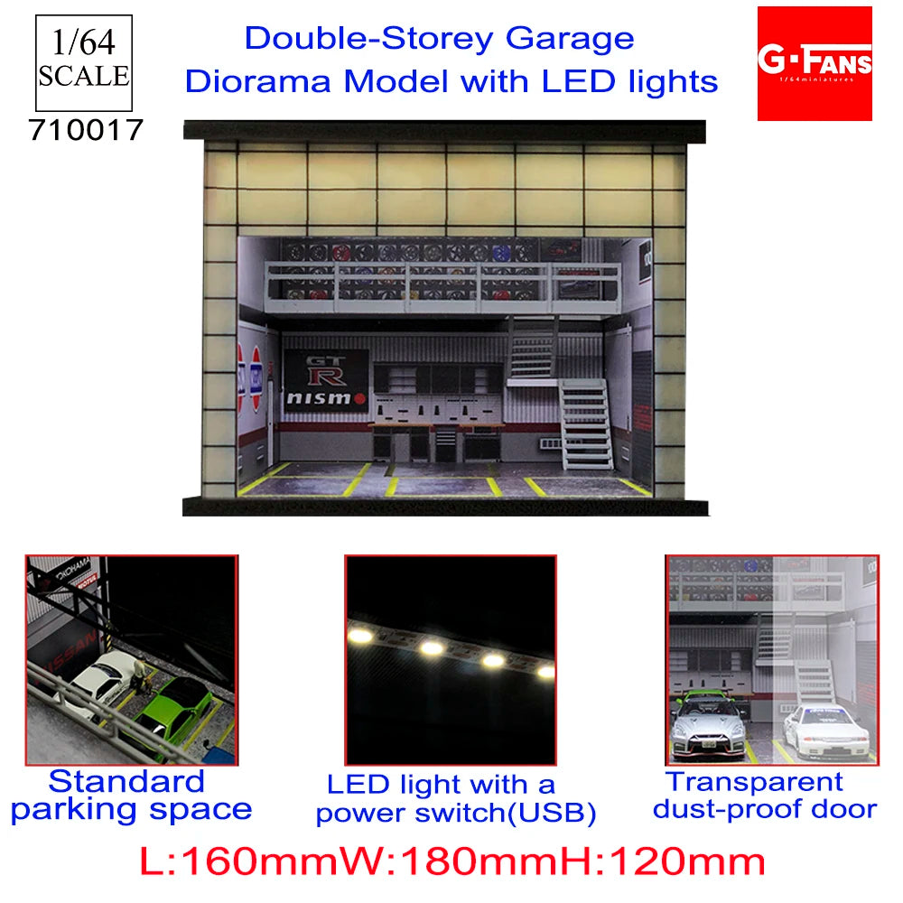 1:64 Scale Garage Diorama with LED