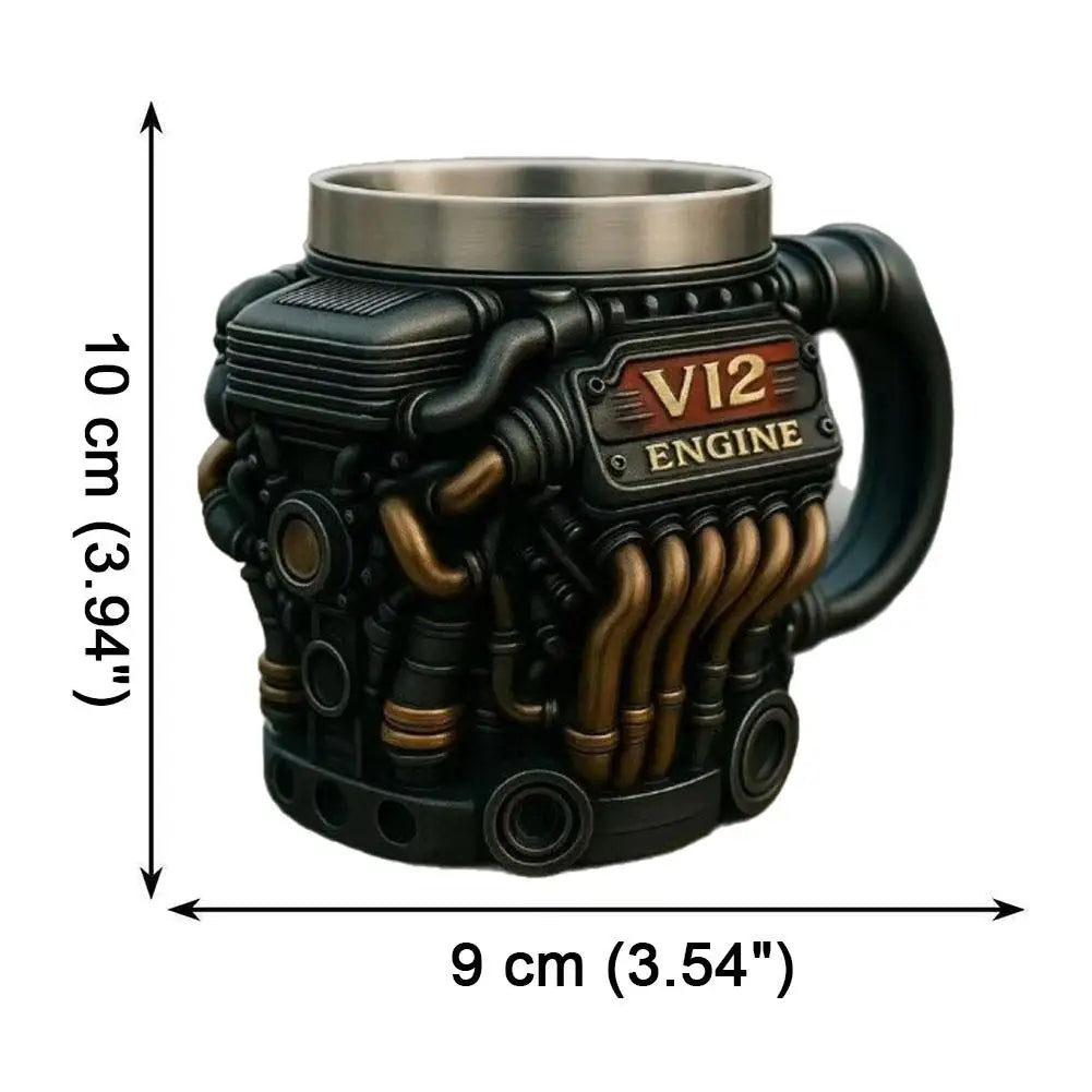 V12-Motoren-Edelstahl-Kaffeetasse