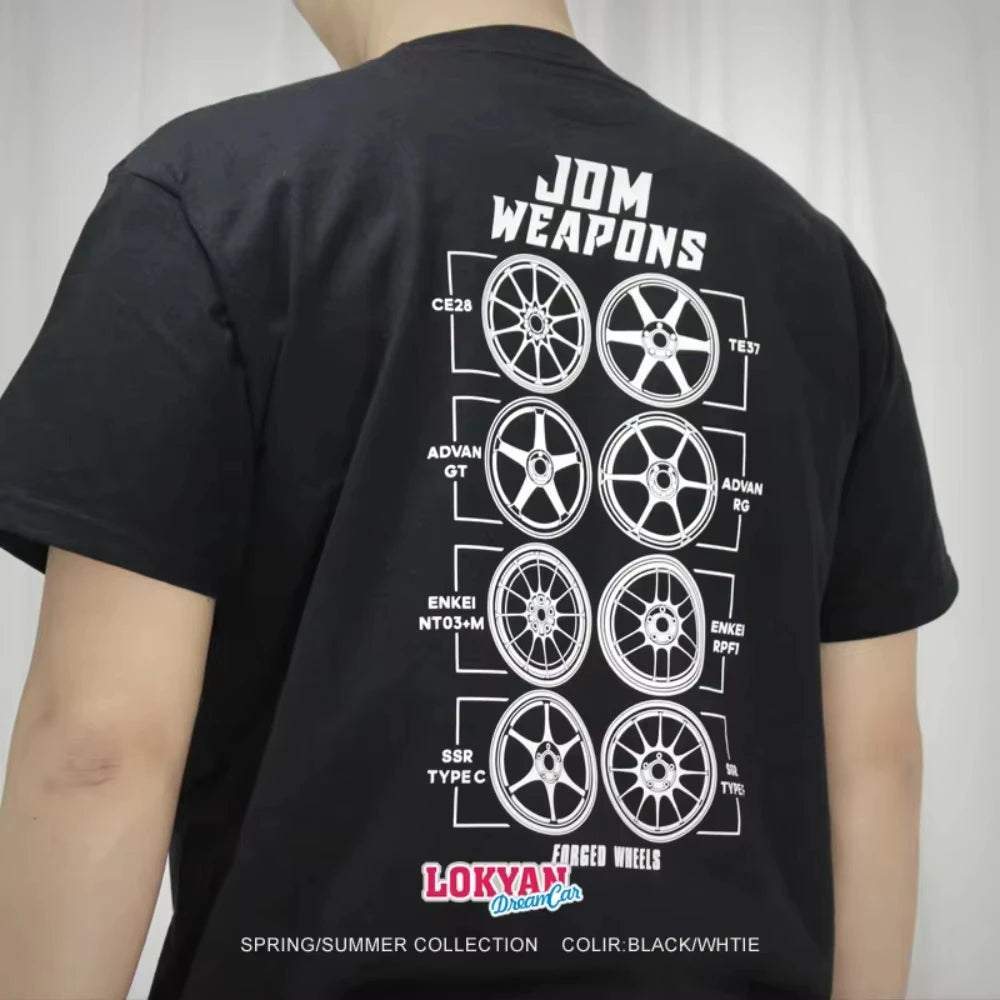 Camisa de algodón con ruedas JDM