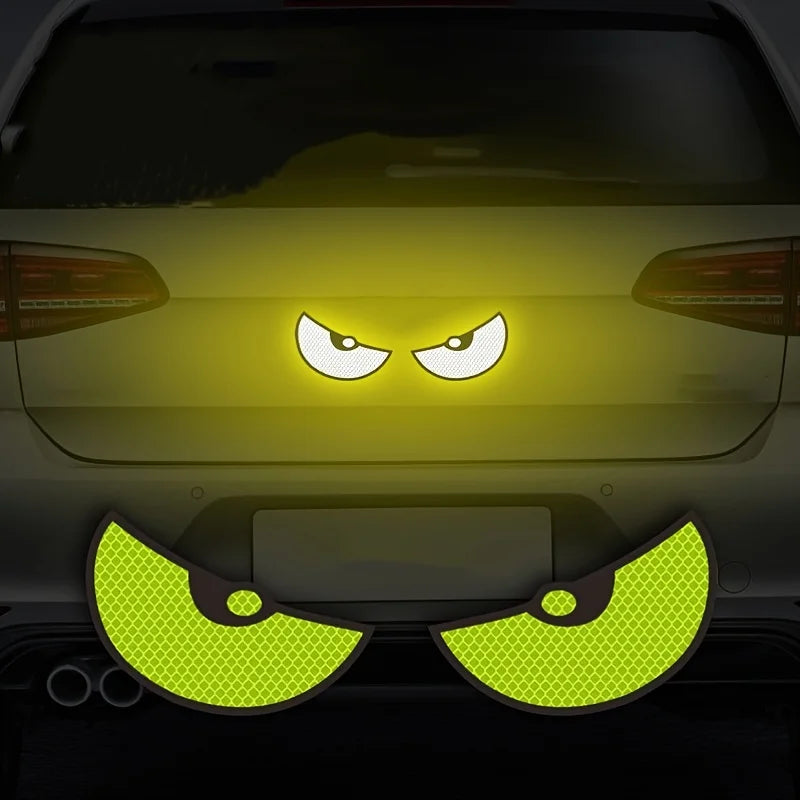 Pegatizas de coche de ojos enojados reflectantes
