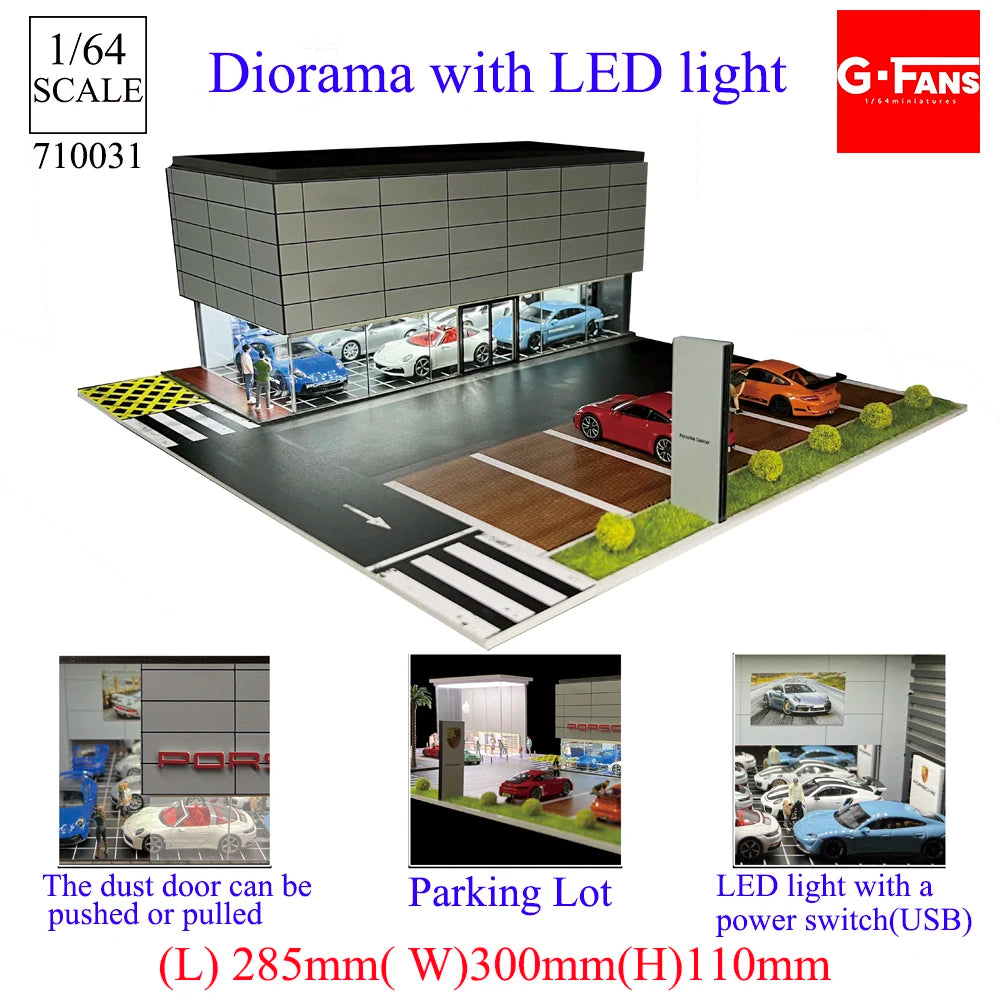 1:64 Scale Garage Diorama with LED