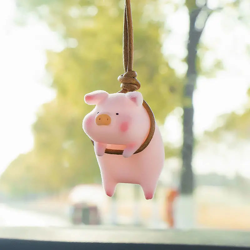 Pig Rearview Mirror Decoration