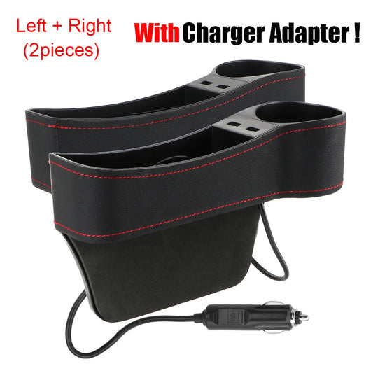 Car Seat Gap Storage Box with USB Charger