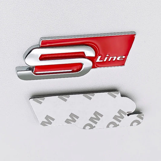 3D Metal S Line Badge Decal