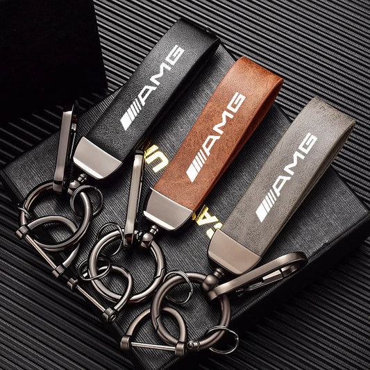 AMG Vintage Leather Keychain