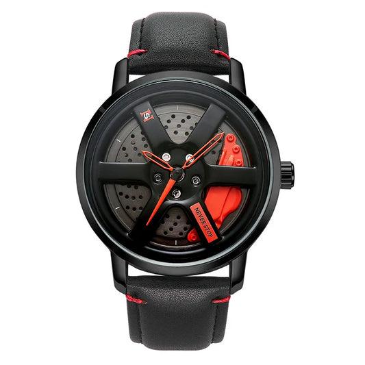 Leather Strap Sport Wheel Watch