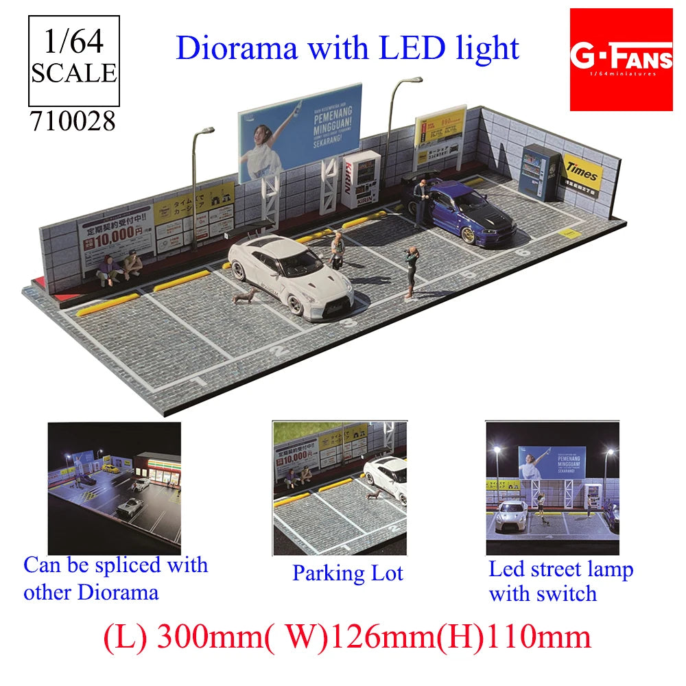 1:64 Scale Garage Diorama with LED