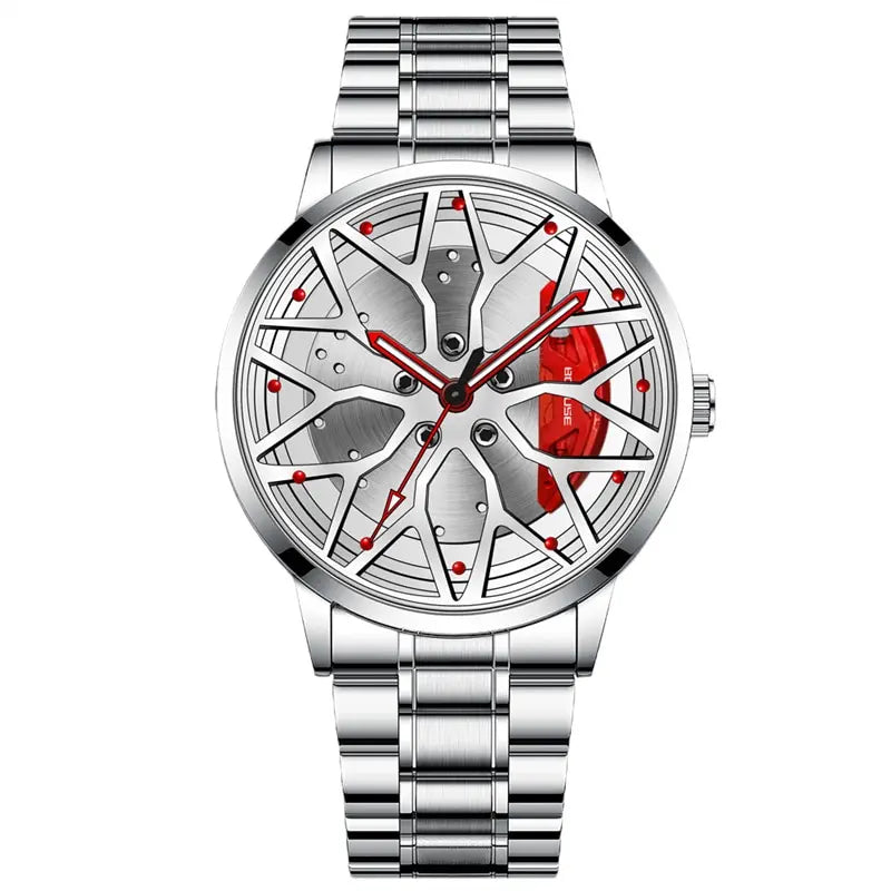 Stainless Steel Wheel-Inspired Watch
