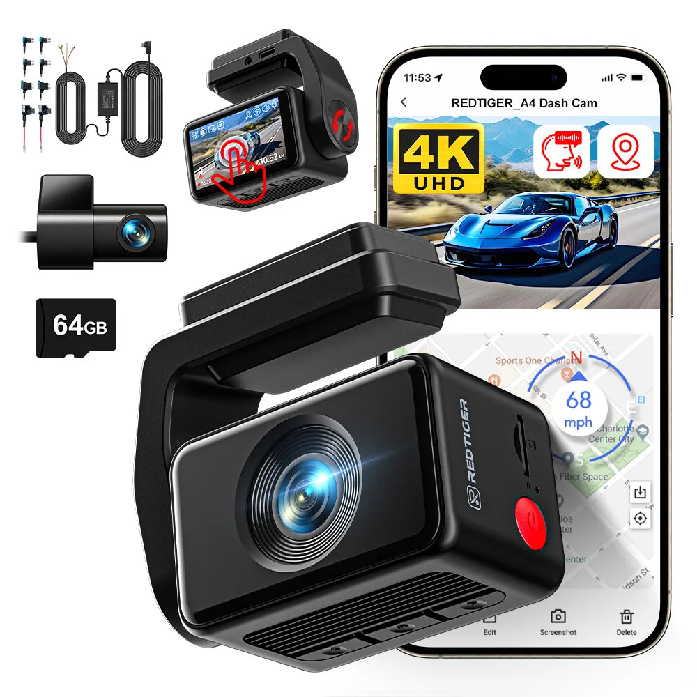 4K Front + 1080P Rear Dash Cam