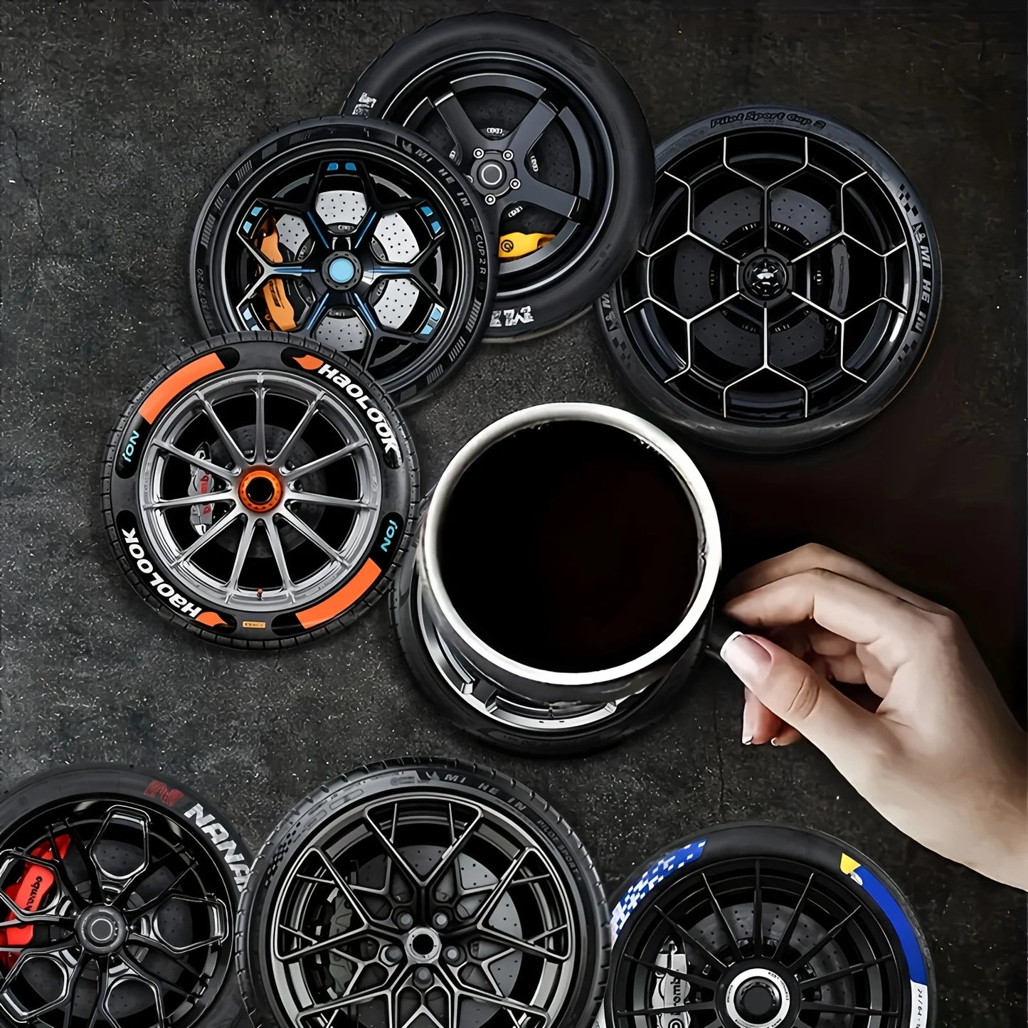 Porta-copos de silicone para pneus de carro