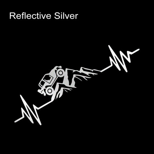 Reflective Heartbeat Off Road Car Sticker