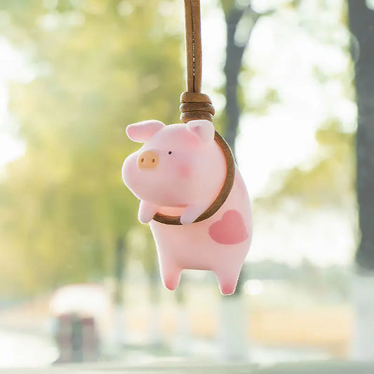 Pig Rearview Mirror Decoration