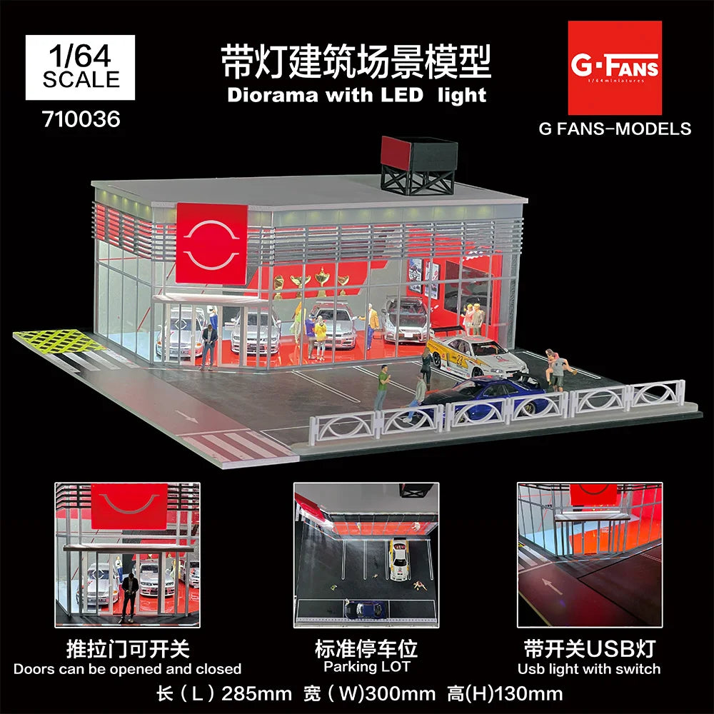 1:64 Scale Garage Diorama with LED