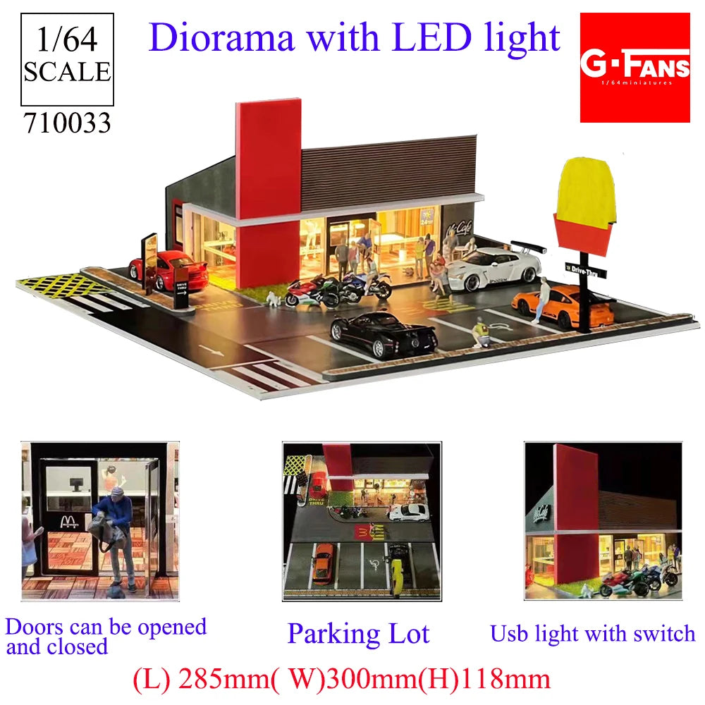 1:64 Scale Garage Diorama with LED