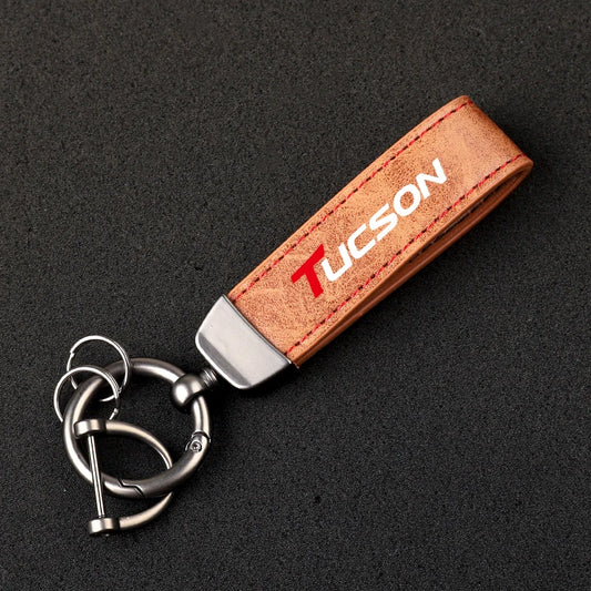 Tucson Leather Car Keychain HI
