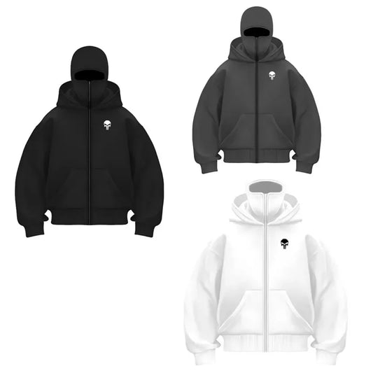 Skull Hooded Fleece Zip