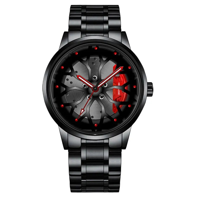 Stainless Steel Wheel-Inspired Watch