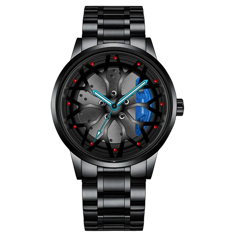 Stainless Steel Wheel-Inspired Watch