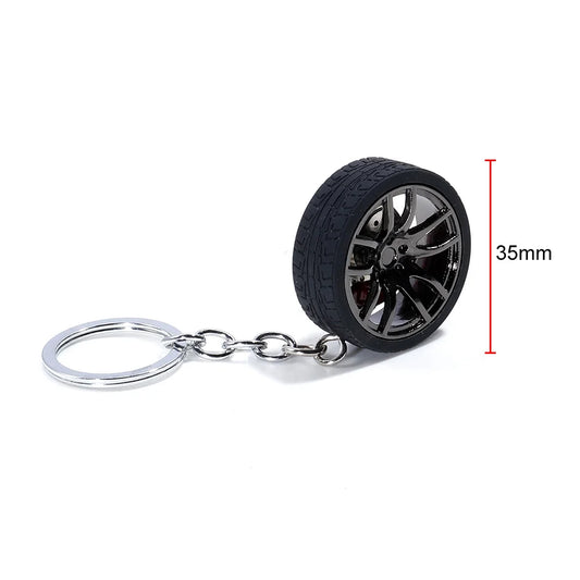 Car Wheel Rubber Keychain