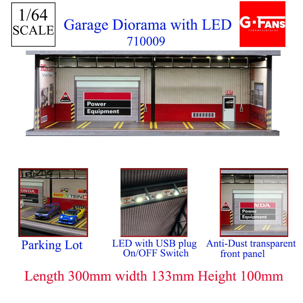 1:64 Scale Garage Diorama with LED