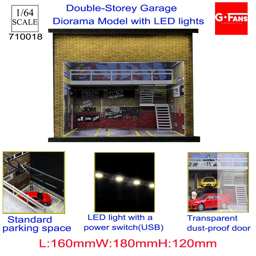 1:64 Scale Garage Diorama with LED