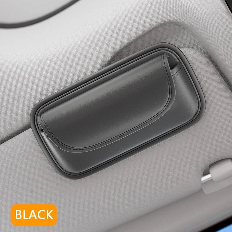 Leather Car Sun Visor Glasses Holder