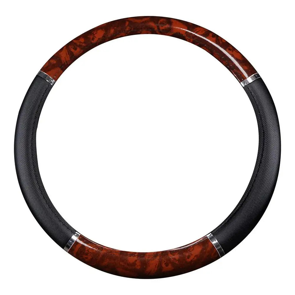 Luxury Wood Grain Steering Wheel Cover