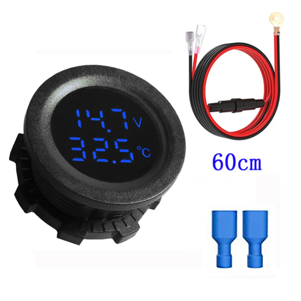 LED Voltmeter Thermometer