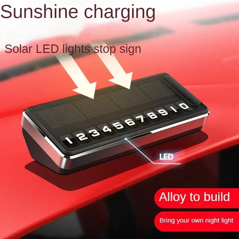 Solar LED Car Temporary Parking Number Plate