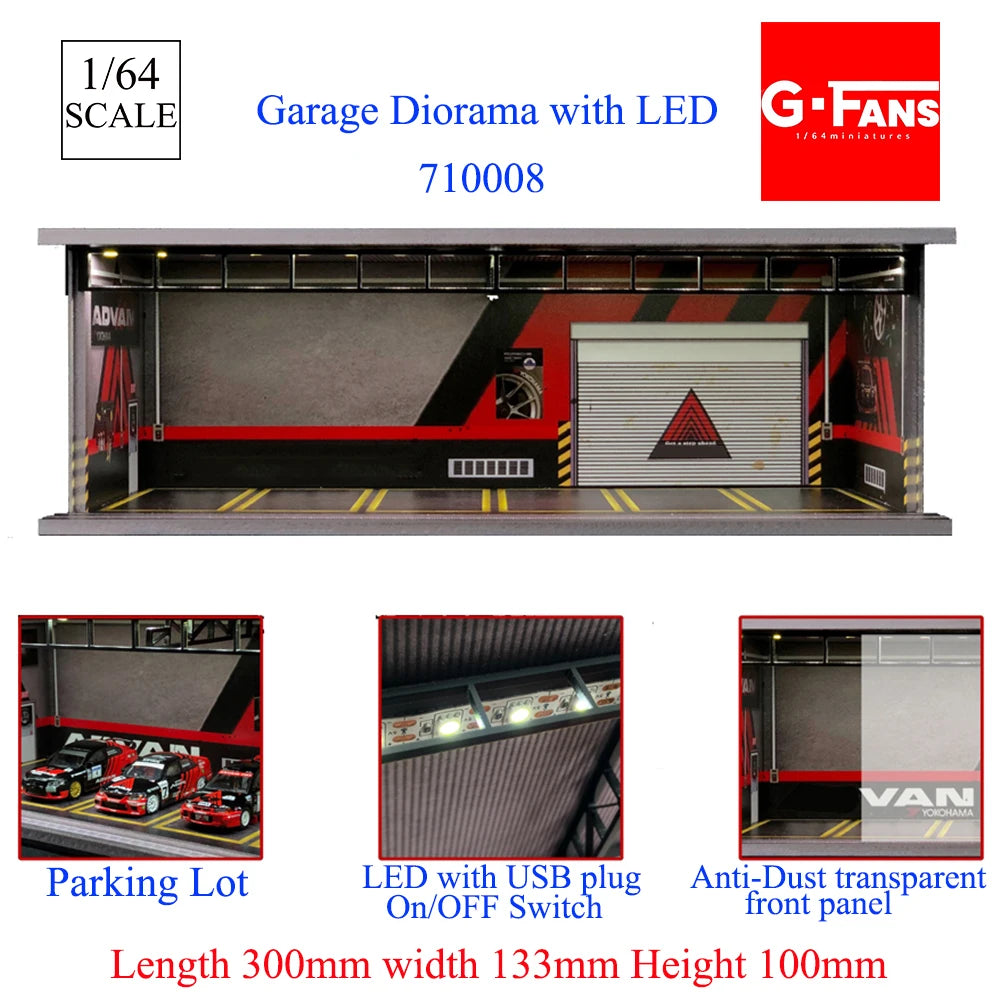 1:64 Scale Garage Diorama with LED