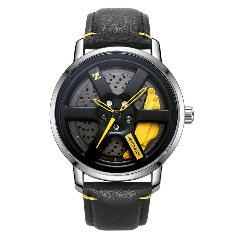 Leather Strap Sport Wheel Watch