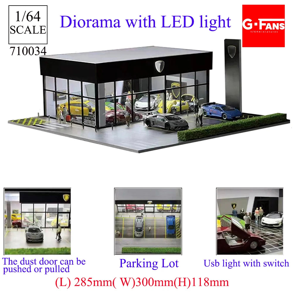 1:64 Scale Garage Diorama with LED