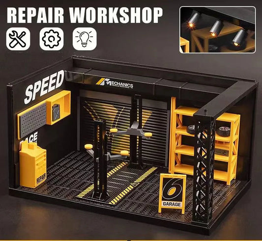 Simulated Parking Lot & Workshop Diorama