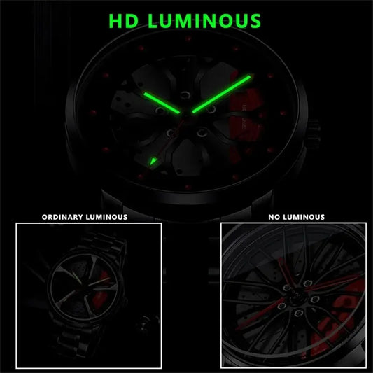 Stainless Steel Wheel-Inspired Watch