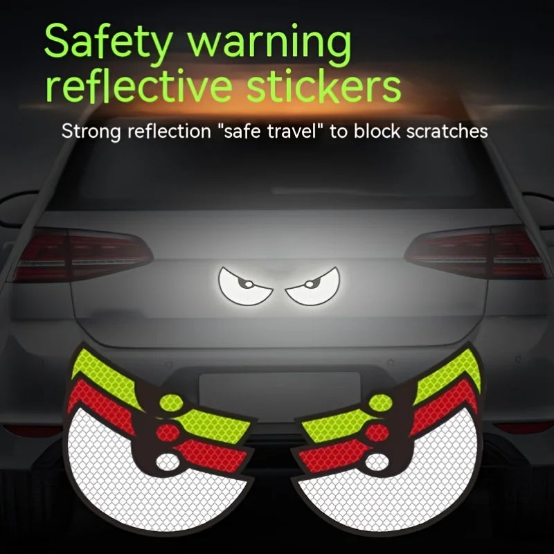 Pegatizas de coche de ojos enojados reflectantes