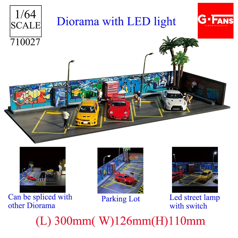 1:64 Scale Garage Diorama with LED