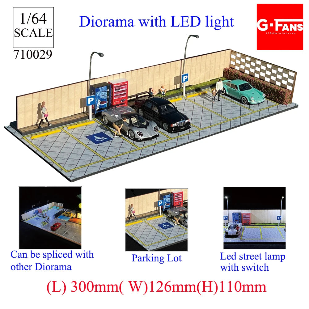 1:64 Scale Garage Diorama with LED